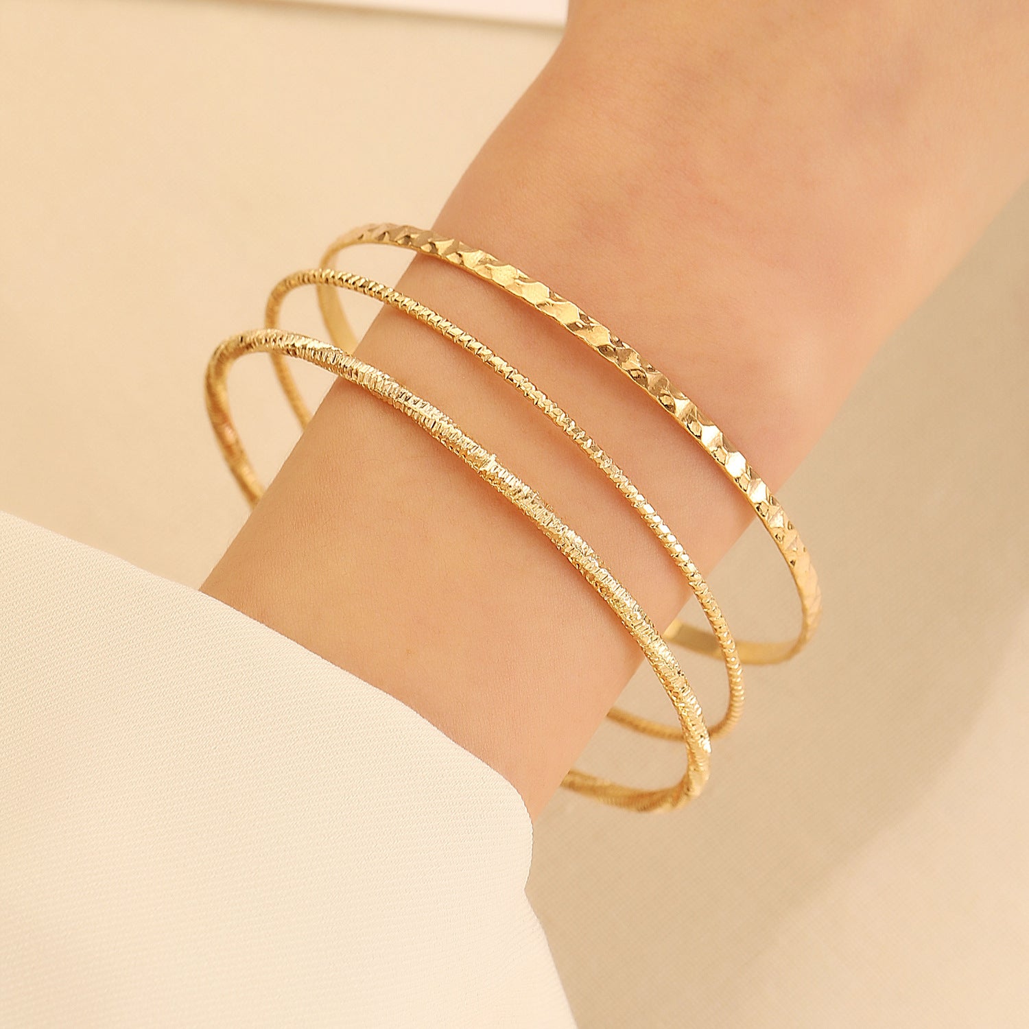 Wholesale multi-layer bracelet set alloy geometric stacked bracelet set